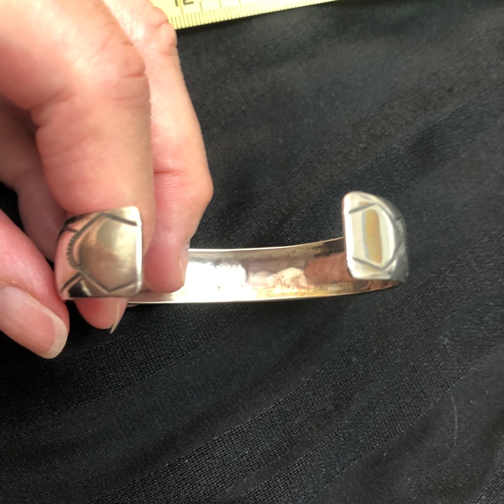 Mother’s Day,Sterling Silver/turquoise/coral cuff bracelet, Signed by theartist. - Picture 10 of 15